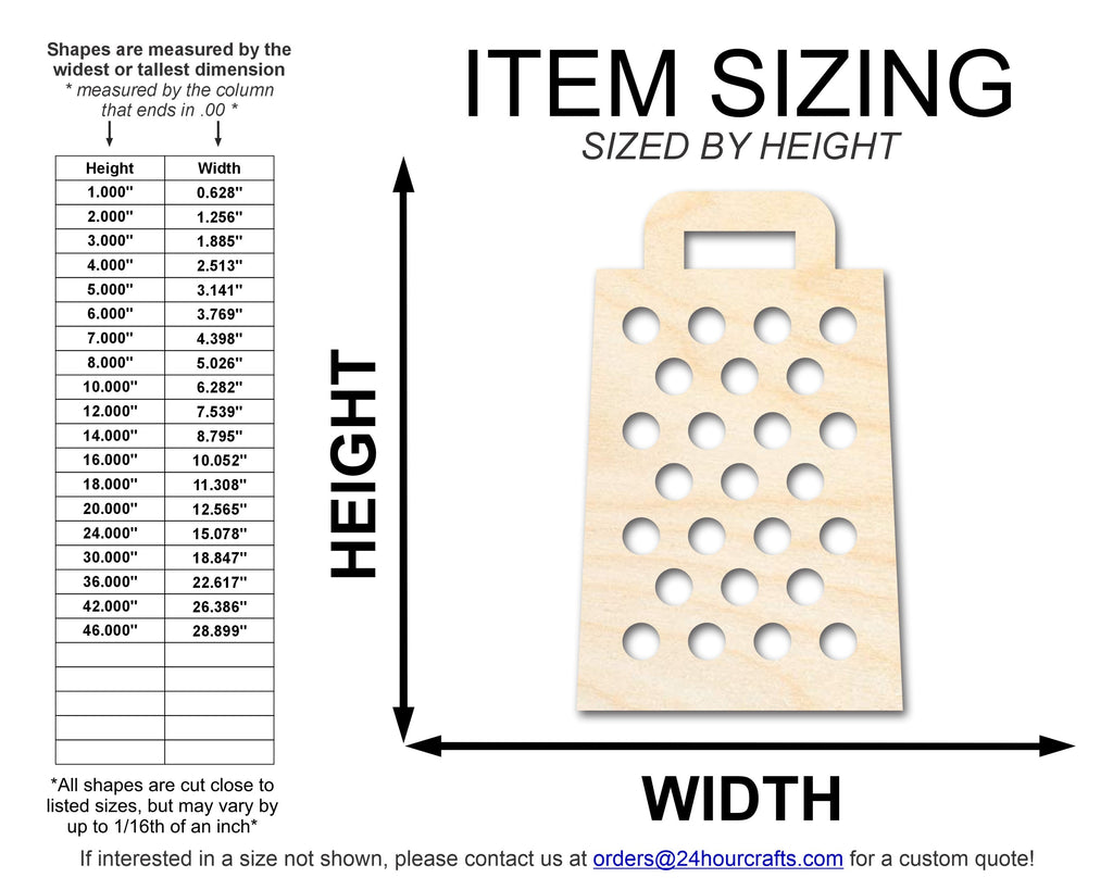 Unfinished Wood Cheese Grater Shape | DIY Craft Cutout | up to 46" DIY