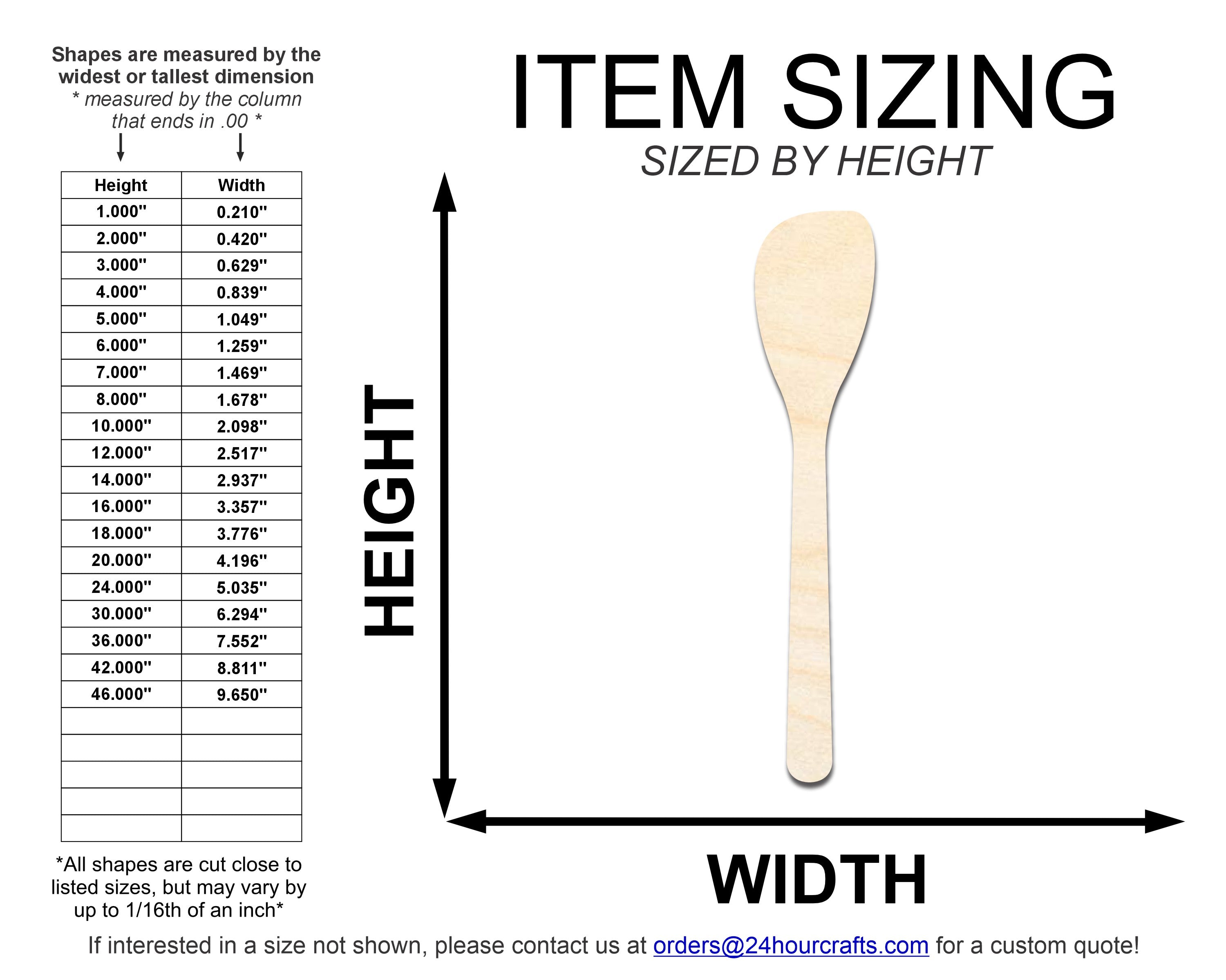 Unfinished Wood Spatula Shape | DIY Craft Cutout | up to 46" DIY