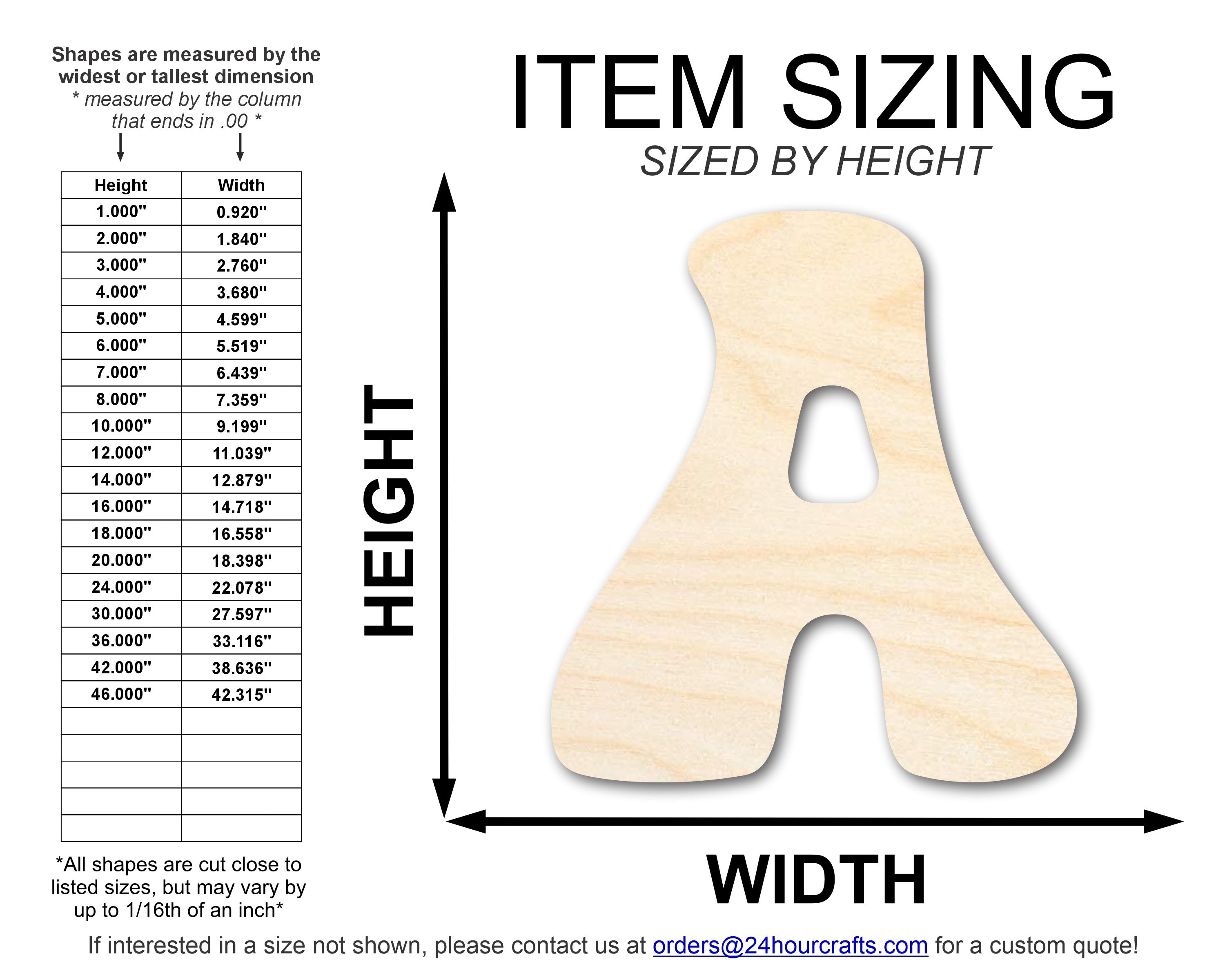 Unfinished Wood Groovy A Font Shape | DIY Craft Cutout | up to 46" DIY