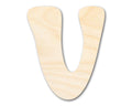 Unfinished Wood Groovy V Font Shape | DIY Craft Cutout | up to 46" DIY