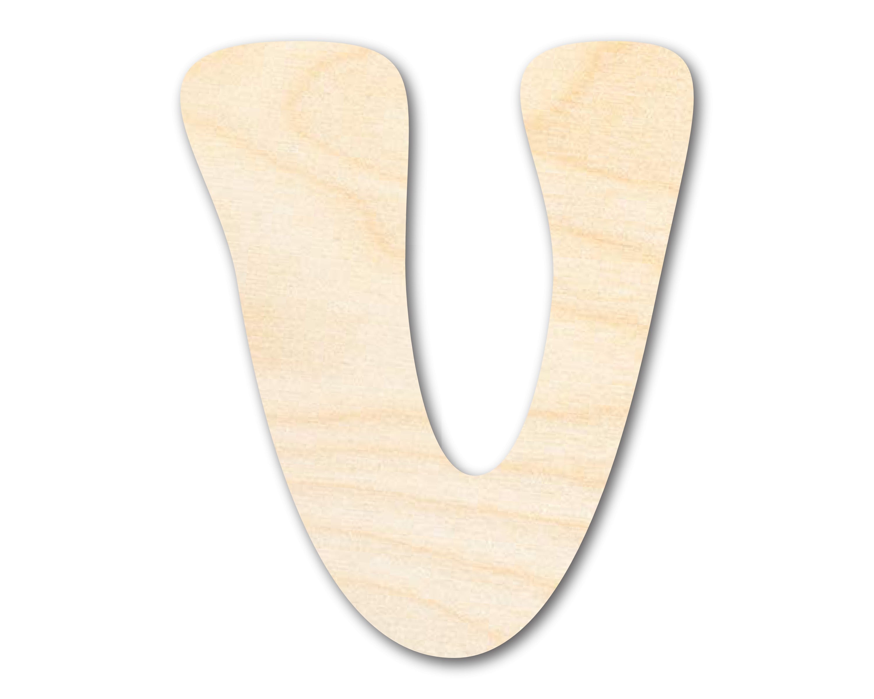 Unfinished Wood Groovy V Font Shape | DIY Craft Cutout | up to 46" DIY