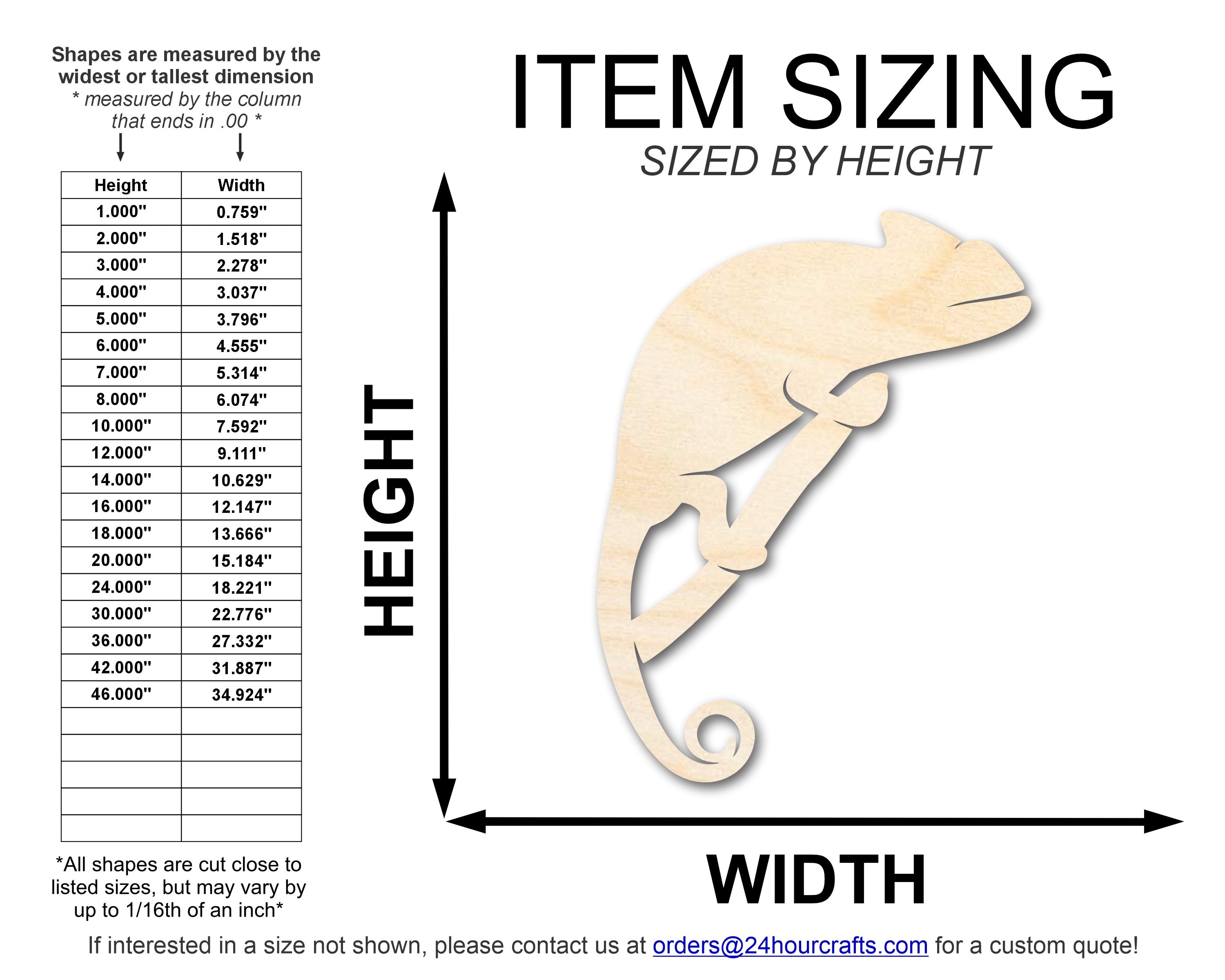Unfinished Wood Chameleon on Branch Shape | DIY Craft Cutout | up to 46" DIY