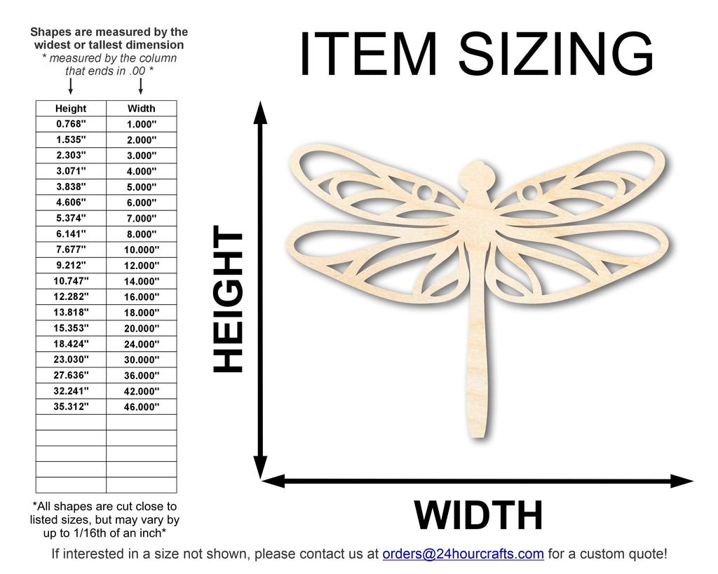 Unfinished Wood Dragonfly Silhouette | JGrondz | DIY Craft Cutout | up to 46" DIY