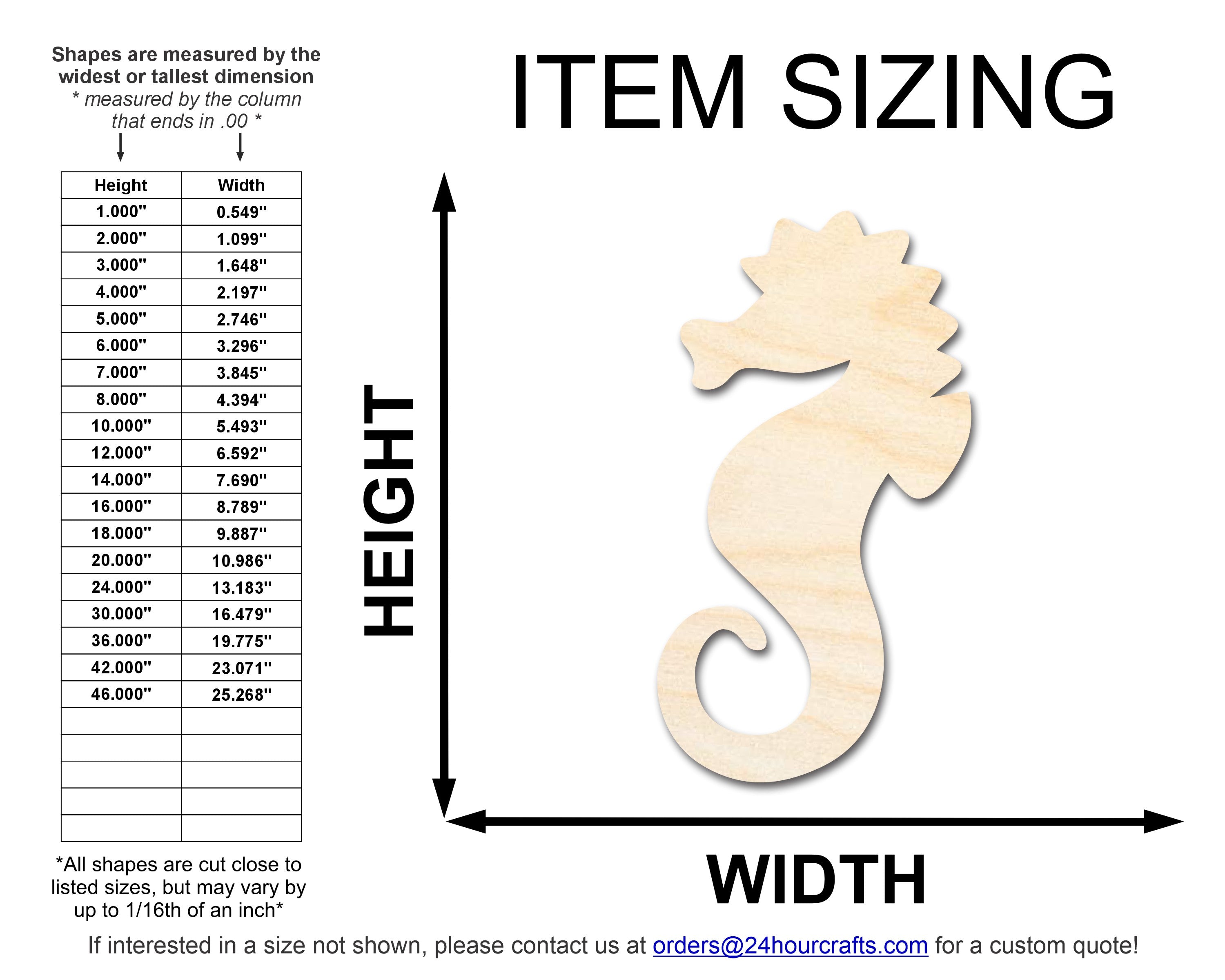 Unfinished Wood Seahorse Shape | JGrondz | DIY Craft Cutout | up to 46" DIY