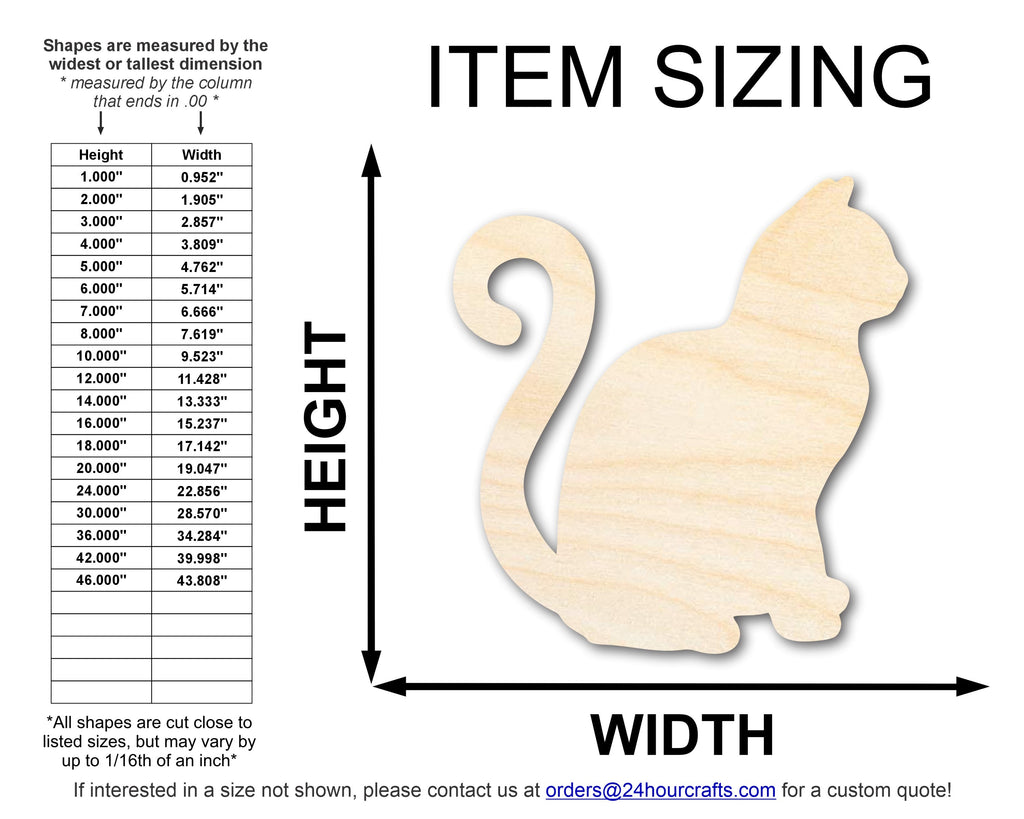 Unfinished Wood Cat Shape | JGrondz | DIY Craft Cutout | up to 46" DIY