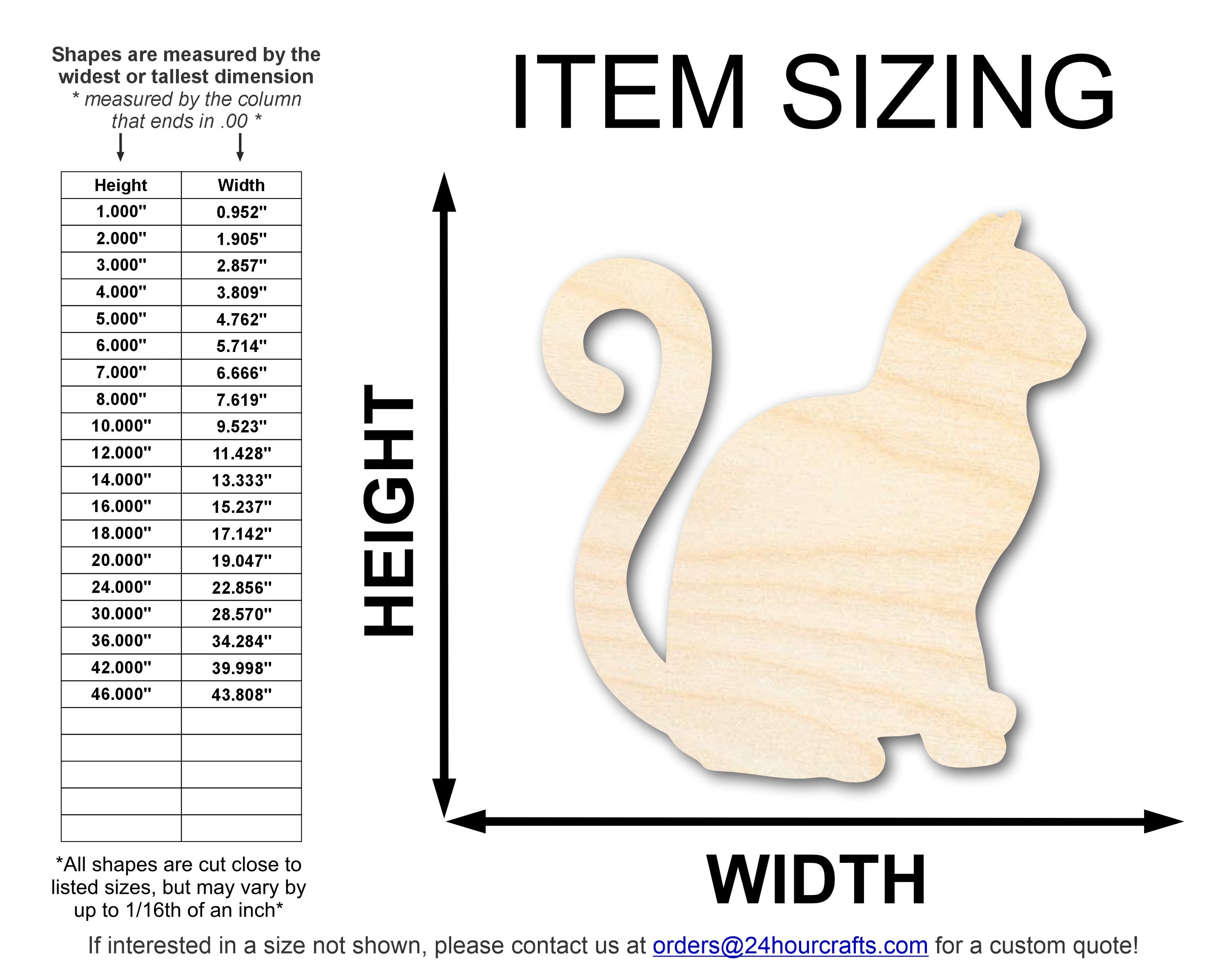 Unfinished Wood Cat Shape | JGrondz | DIY Craft Cutout | up to 46" DIY