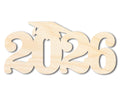 Unfinished Wood 2026 Grad Cap Shape | DIY Craft Cutout | up to 46" DIY
