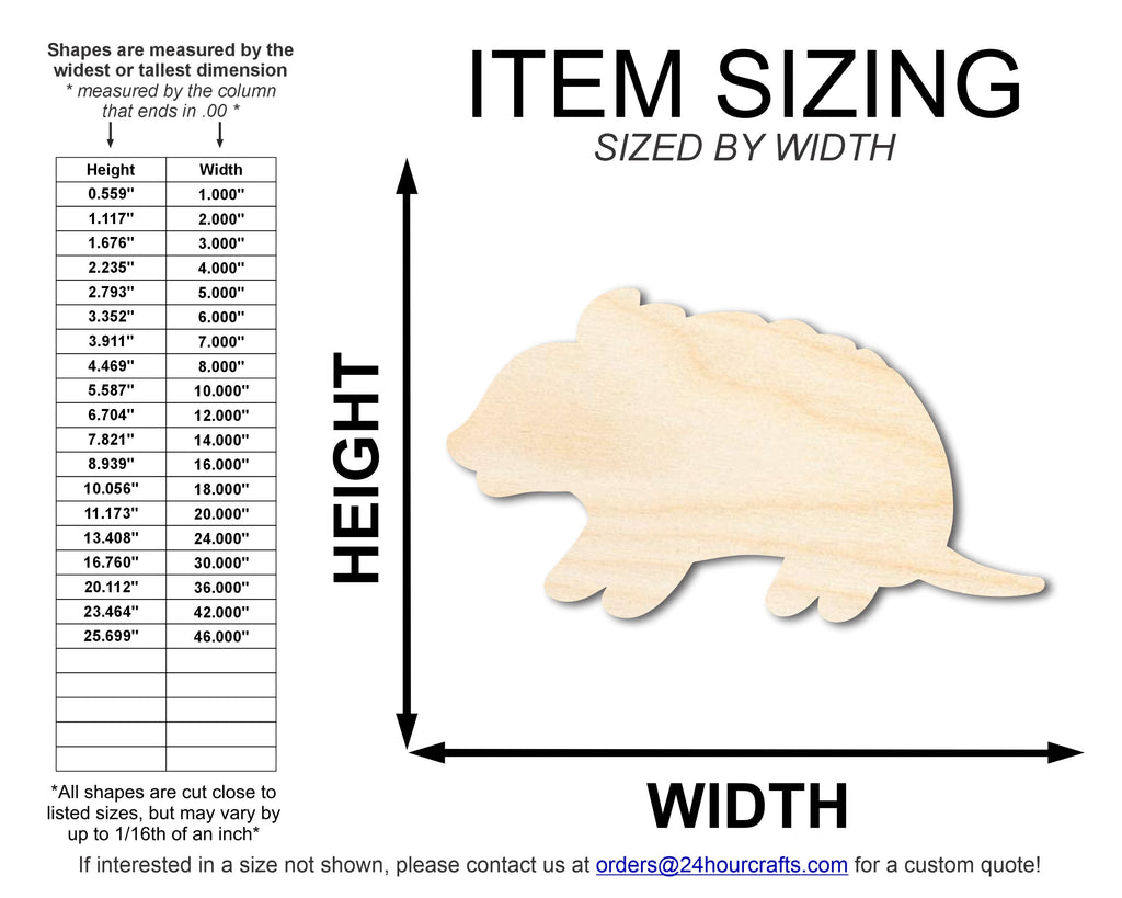 Unfinished Wood Armadillo Shape | DIY Craft Cutout | up to 46" DIY