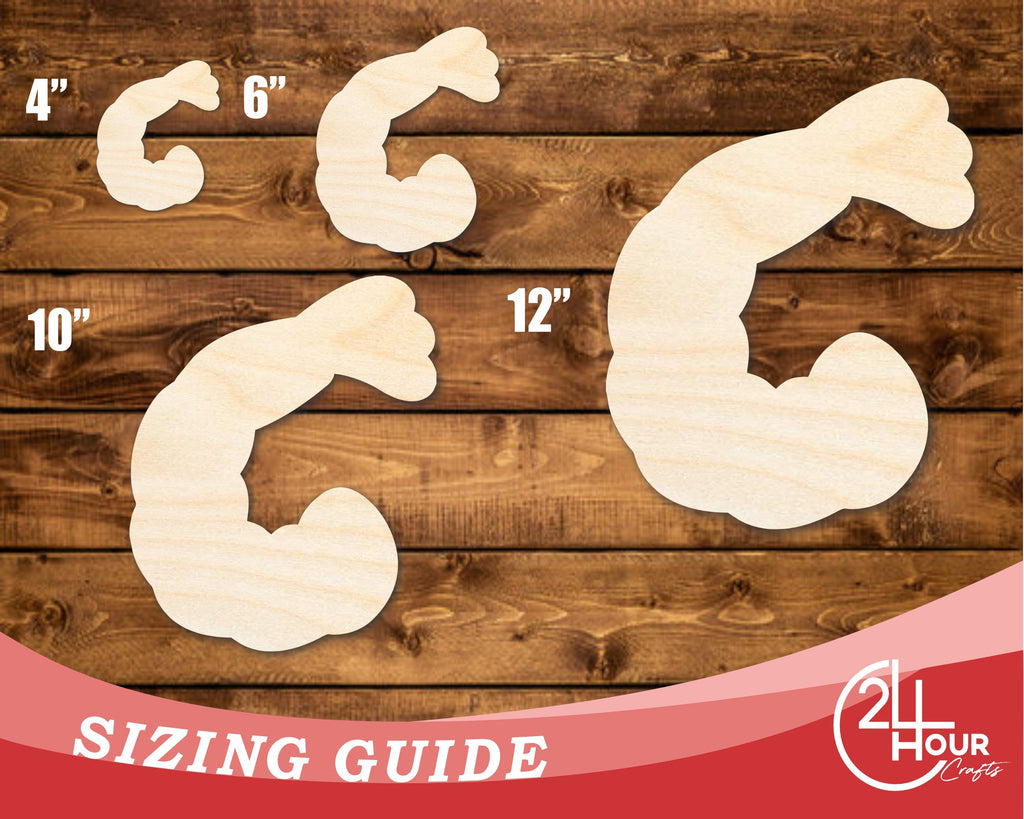 Unfinished Wood Cooked Shrimp Shape | DIY Craft Cutout | up to 46" DIY