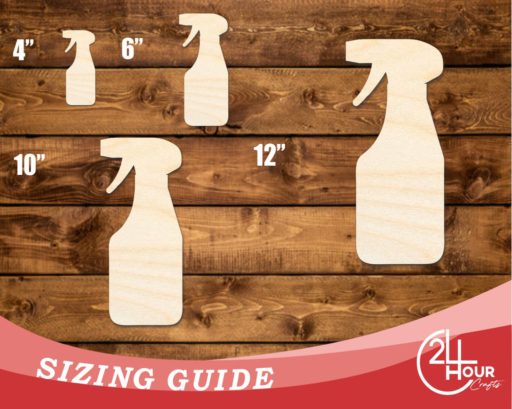 Unfinished Wood Spray Bottle Shape | DIY Craft Cutout | up to 46" DIY