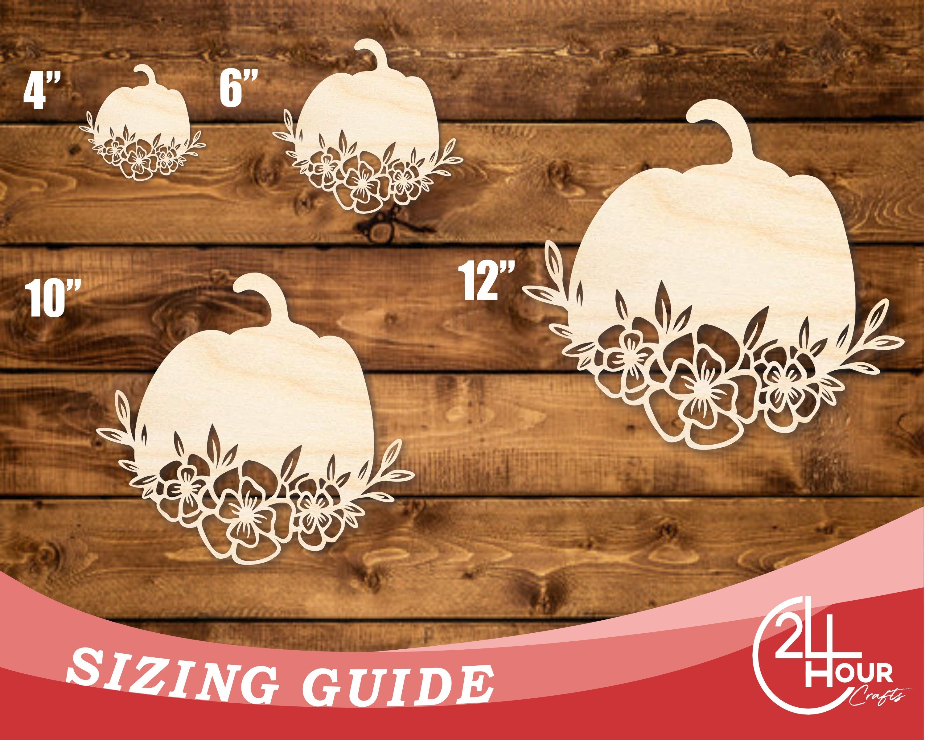 Unfinished Wood Floral Pumpkin Shape | JGrondz | DIY Craft Cutout | up to 46" DIY