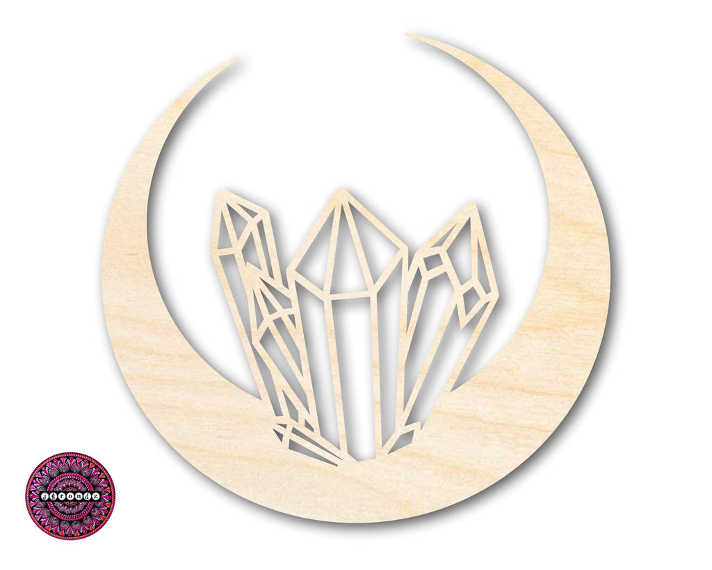 Unfinished Wood Crystal Moon Shape | JGrondz | DIY Craft Cutout | up to 46" DIY |