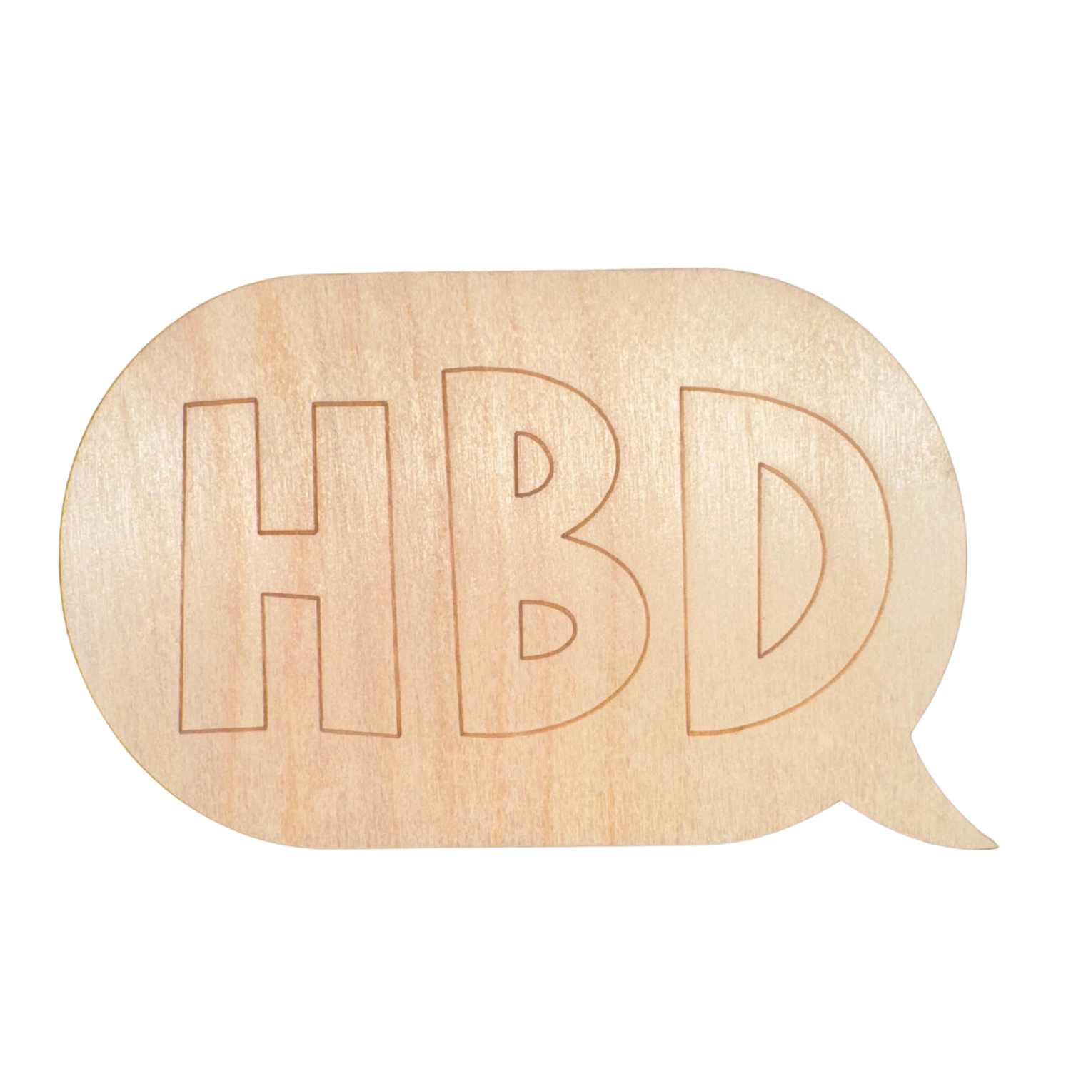 Unfinished Wood Etched HBD Speech Bubble Shape | Paint By Line Crafts | up to 30" DIY