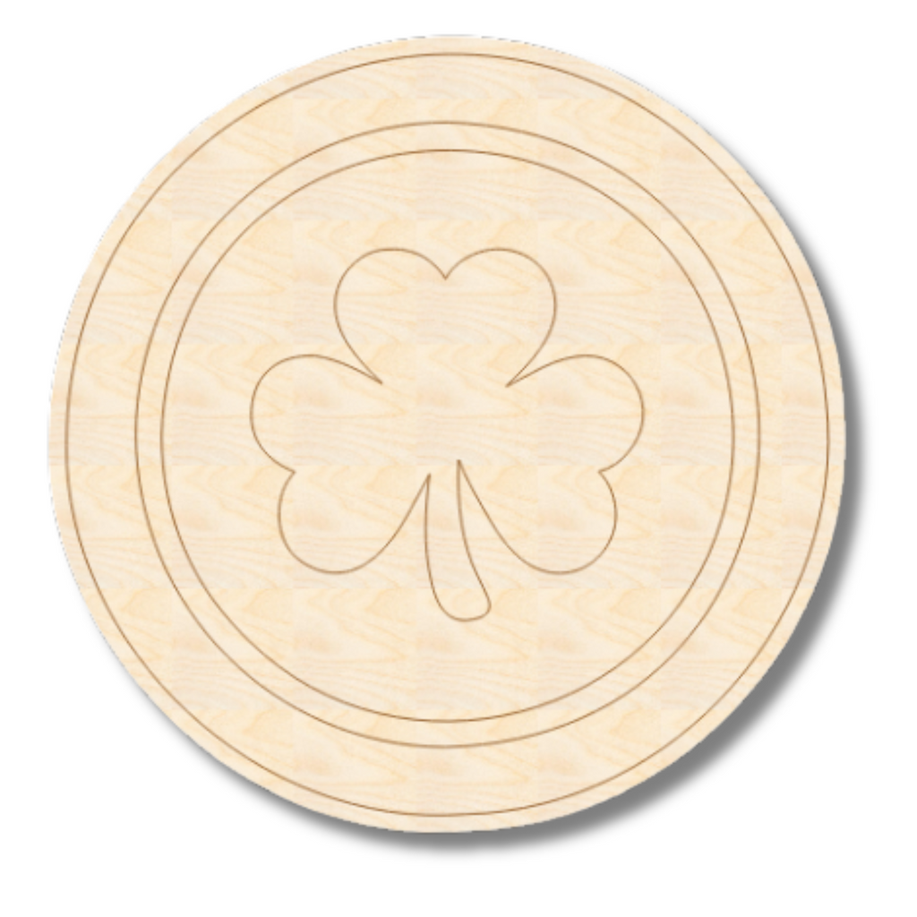 Unfinished Wood Etched Gold Coin Shape | Paint By Line Crafts | up to 30" DIY