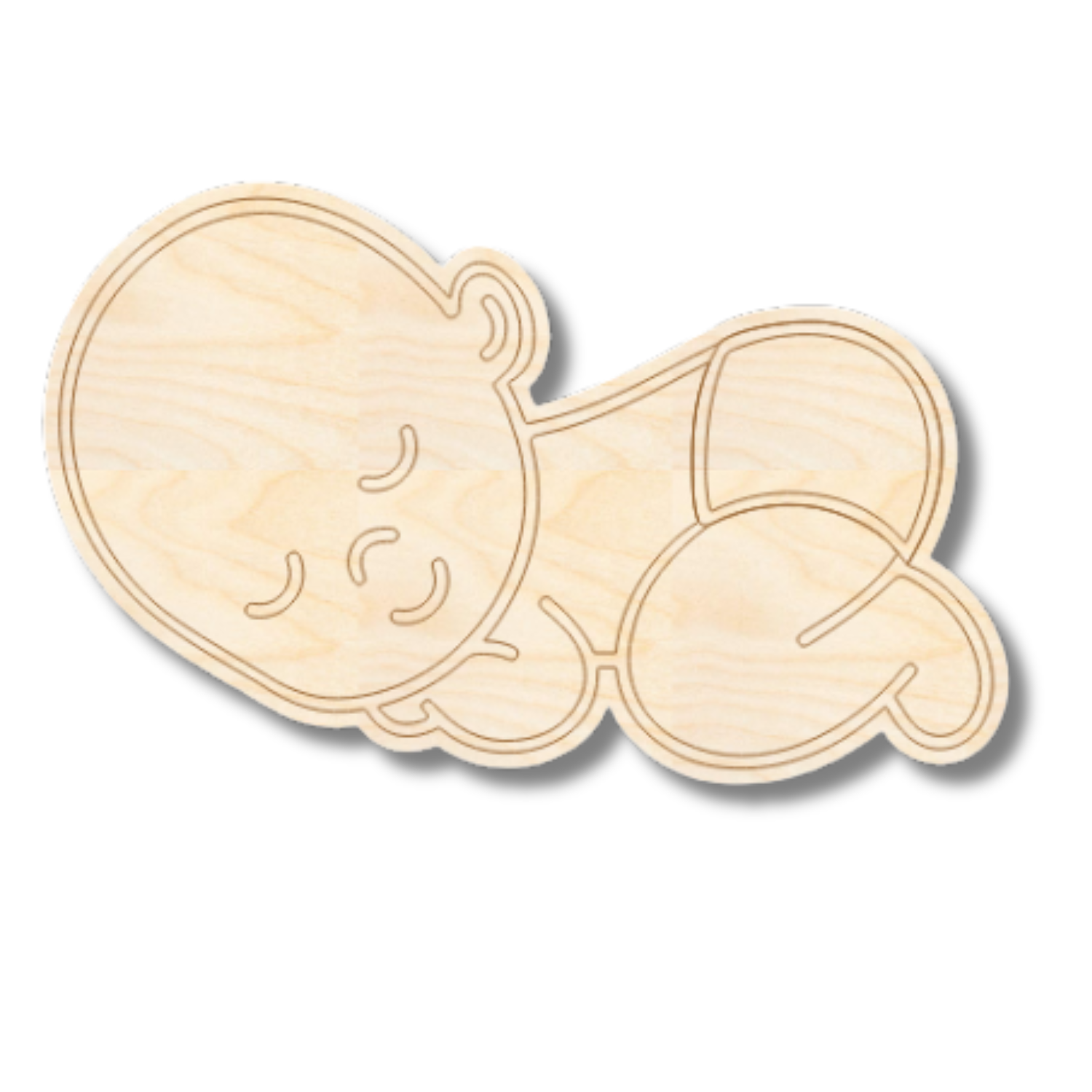 Unfinished Wood Etched Baby Shape | Paint By Line Crafts | up to 30" DIY