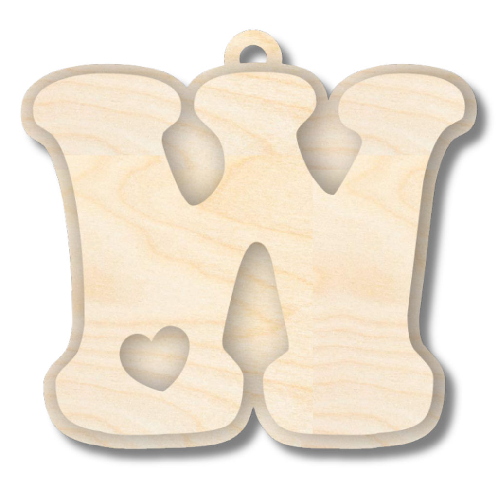 Unfinished Wood Layered Letter Valentines Tags | A-Z | 2 Piece | 6" Tall | 1/8" Wood | Wood Craft DIY