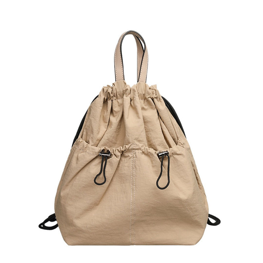 Casual Versatile Drawstring Bucket Bag for Female - Textured Nylon Backpack, Lightweight & Portable Travel Companion (Copy)