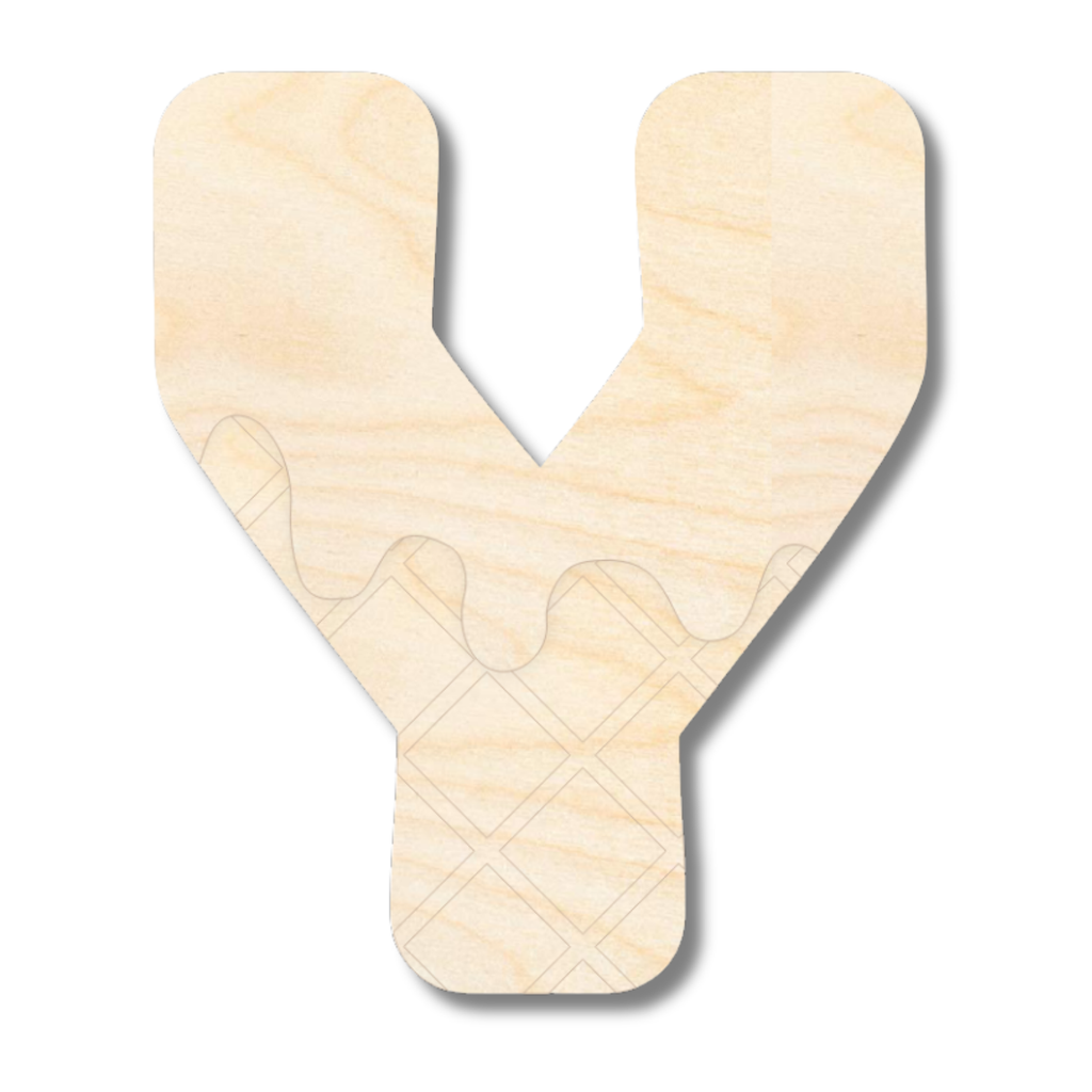 Unfinished Wood Layered Etched Themed Letters | Ice Cream | A-Z | 2 Piece | up to 24"