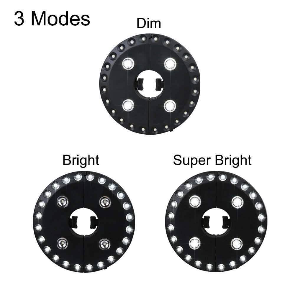 28 LED Patio Umbrella Pole Outdoor Light with Adjustable Brightness