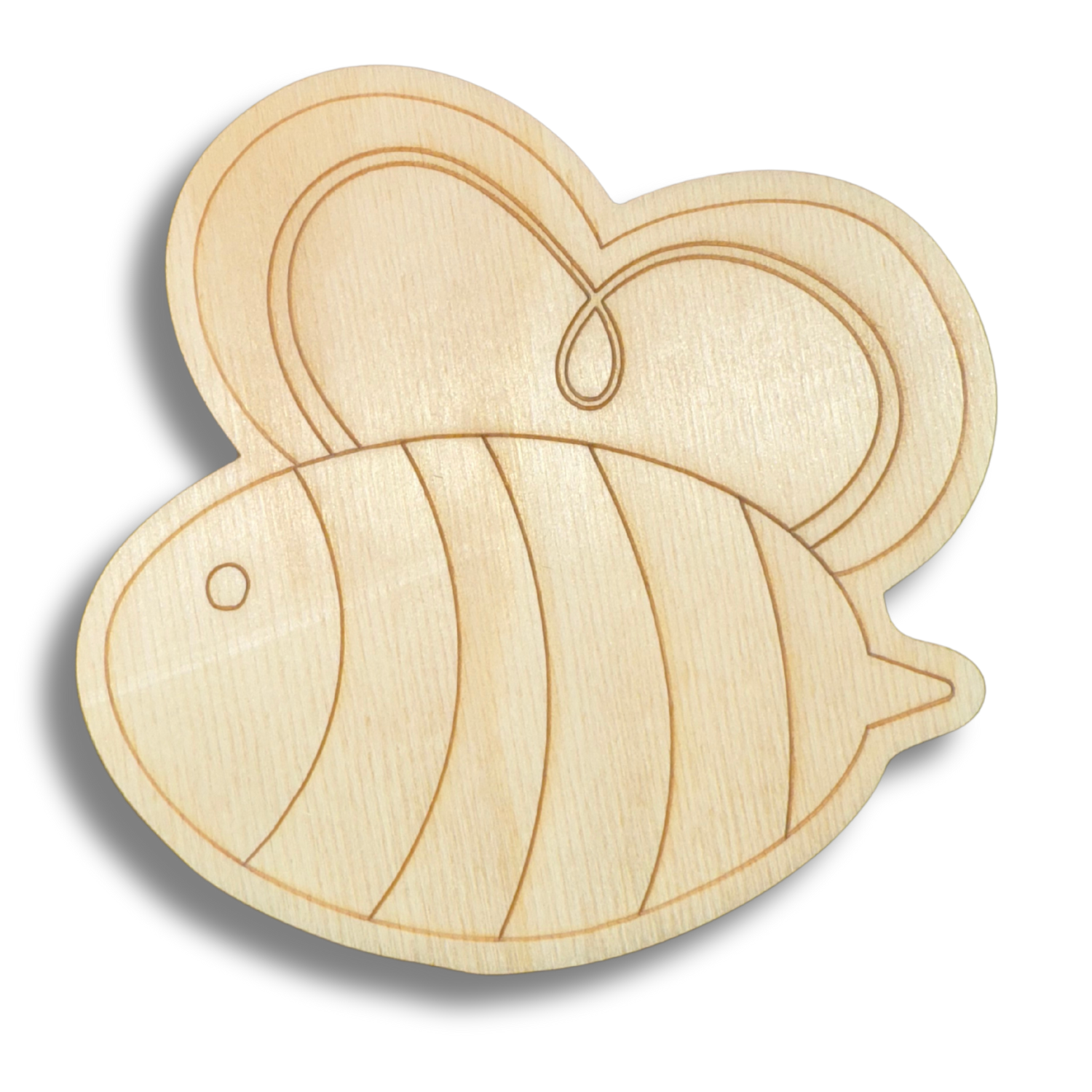 Unfinished Wood Etched Cute Bee Shape | Paint By Line Crafts | up to 30" DIY