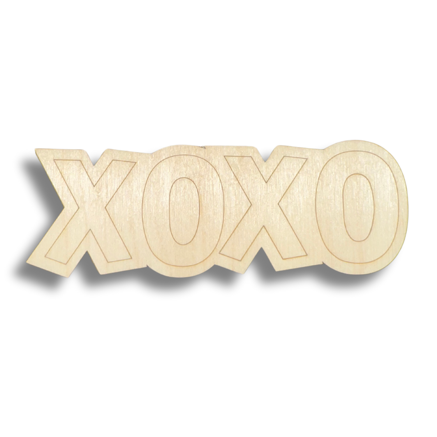 Unfinished Wood Etched XOXO Shape | Paint By Line Crafts | up to 30" DIY