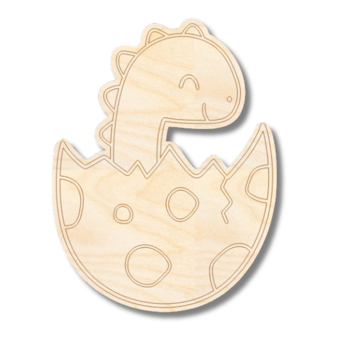 Unfinished Wood Etched Baby Dinosaur Shape | Paint By Line Crafts | up to 30" DIY