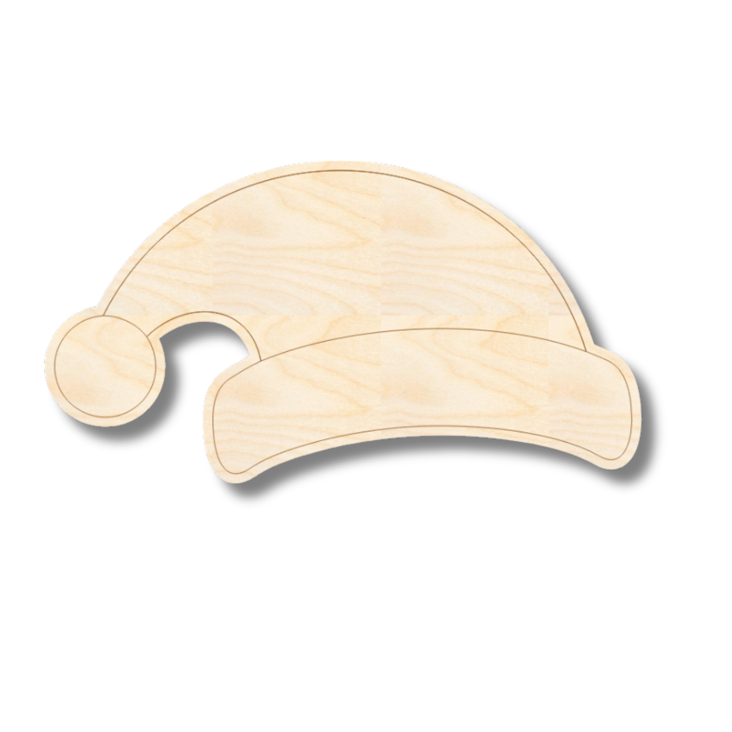 Unfinished Wood Etched Santa Hat Shape | Paint By Line Crafts | up to 30" DIY