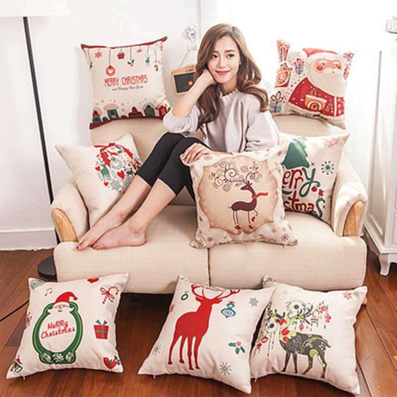 Christmas Hot-selling Home Sofa Office Creative Linen Pillowcase