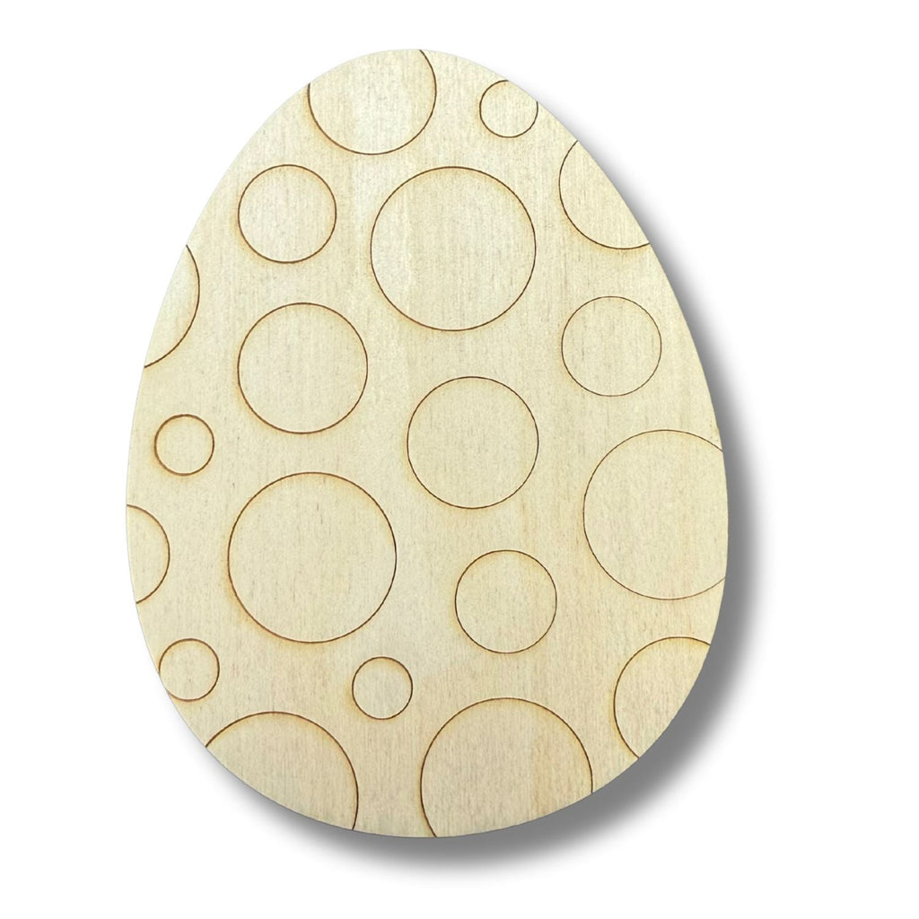 Unfinished Wood Etched Circle Pattern Egg Shape | Paint By Line Crafts | up to 30" DIY