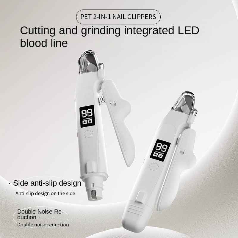 Dual-Function Pet Nail Clipper, Cat Nail Clippers, Dog Electric Nail Grinder, Multi-Functional Animal Nail Trimmer Tool