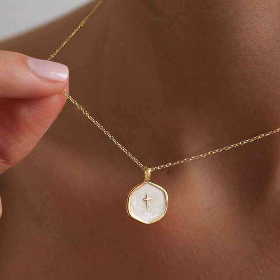 Drip Oil Cross Necklace Women's Cross