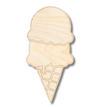 Unfinished Wood Etched Double Stack Ice Cream Shape | Paint By Line Crafts | up to 30" DIY