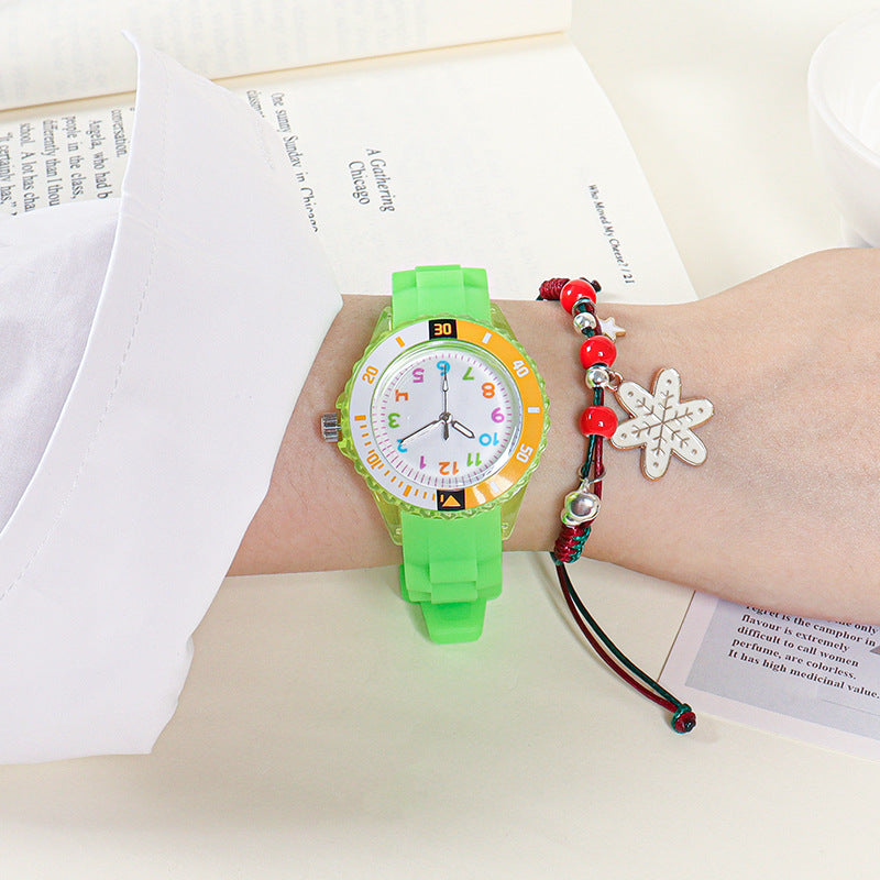 Simple Casual Kids Watches 5bar Waterproof Quartz Wristwatches Kids Clock Analog Watch Waterproof Time Teaching Boys Girls Watch Soft Band Learning Time Wrist Watch