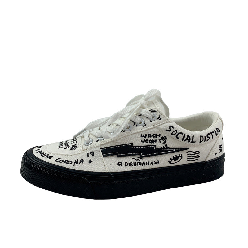 Women's Sports Sneakers Platform Casual Summer Vintage College Student Flats Casual Lace Up Woman Comfort Walking Shoes White Women Sneakers