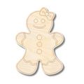 Unfinished Wood Etched Girl Gingerbread Shape | Paint By Line Crafts | up to 30" DIY