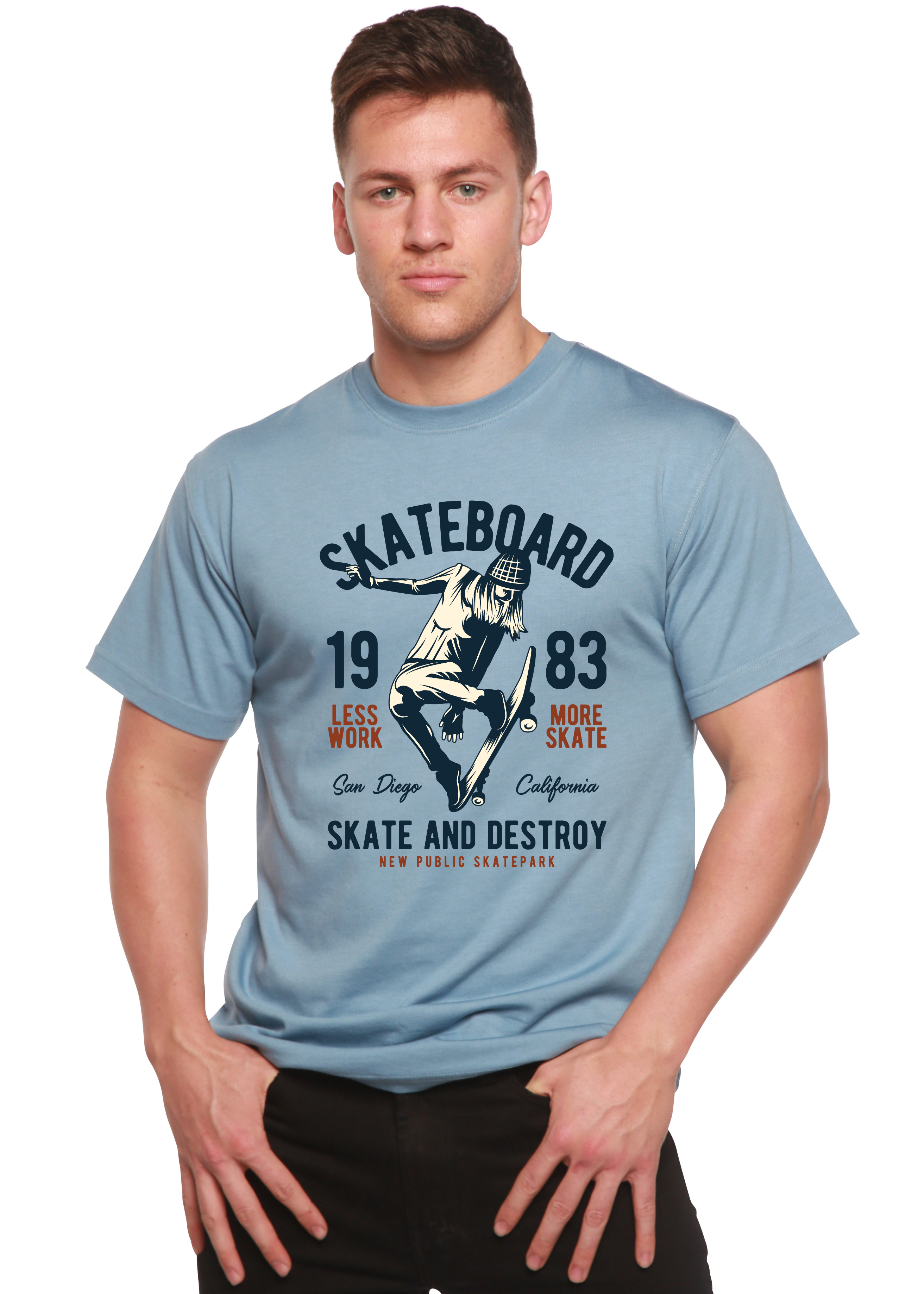 Skateboard 1983 Men's Bamboo Viscose/Organic Cotton Short Sleeve Graphic T-Shirt