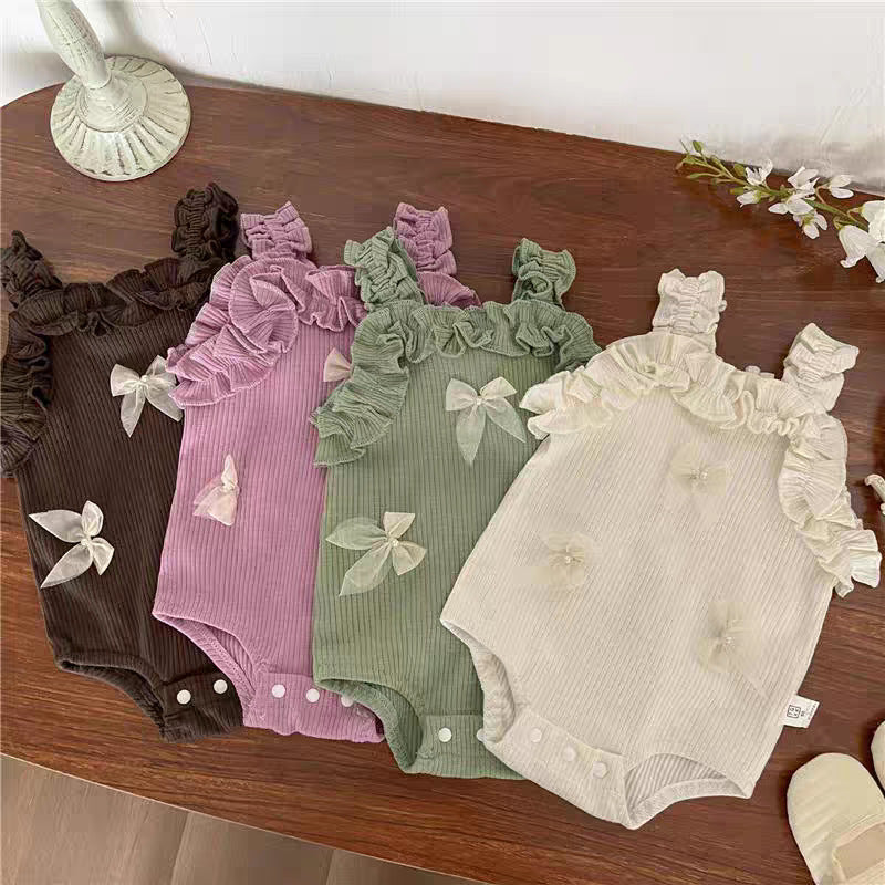 Chic Butterfly-Print Lace Cami Jumpsuit For Girls