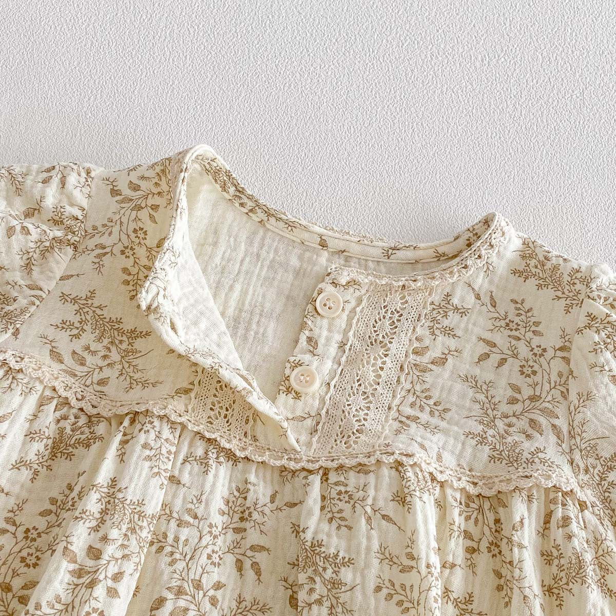 Stylish Lace Short-Sleeve Romper For Girls
