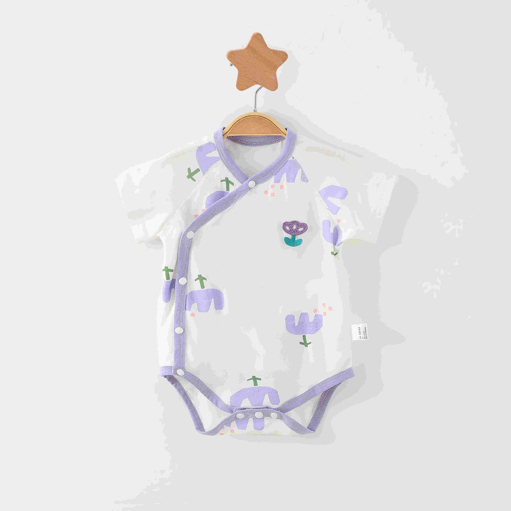 Simple Cartoon Print Summer Baby Rompers Girls Clothing
