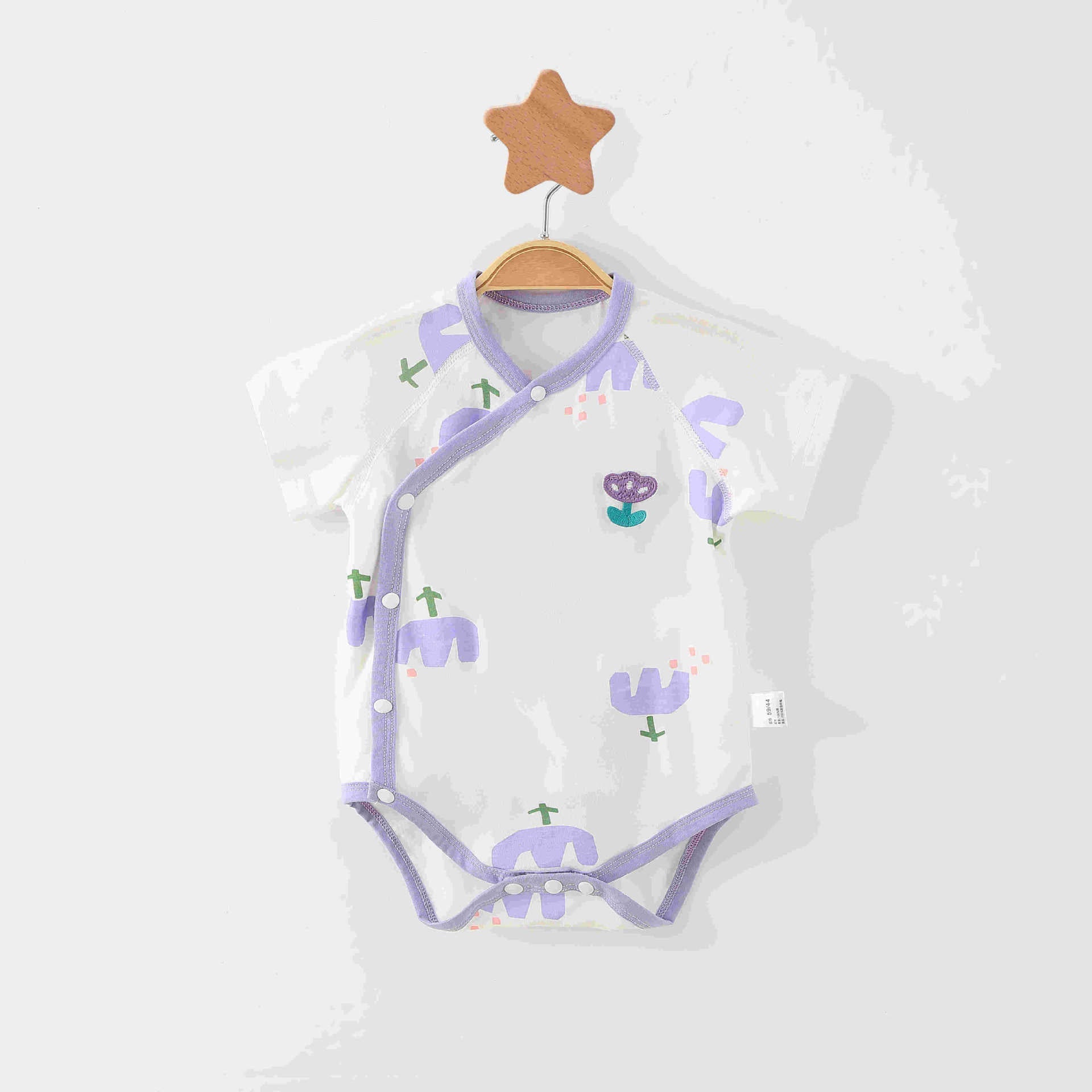Simple Cartoon Print Summer Baby Rompers Girls Clothing
