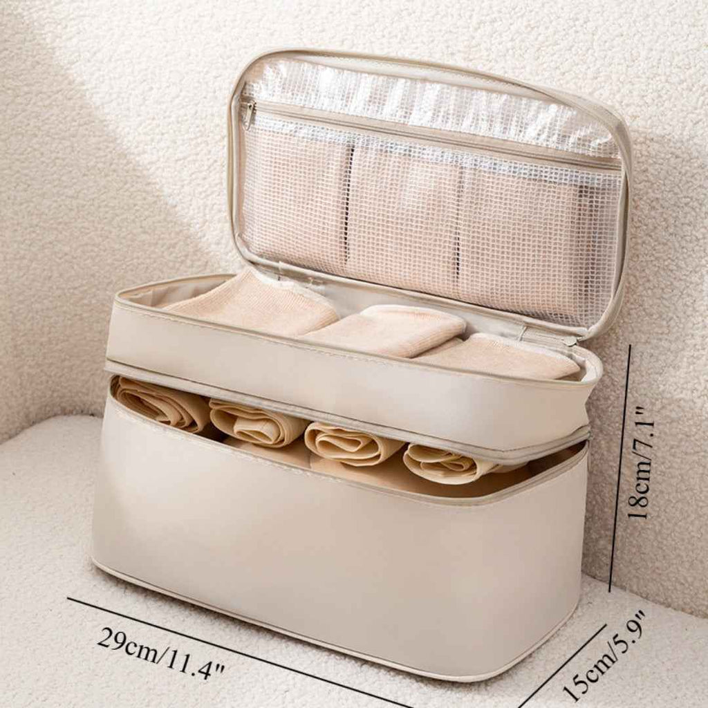 Travel underwear storage bag, multi-functional waterproof bra finishing bag, toilet bag, large-capacity bra bag.