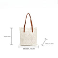 Lace hobo bag for women, shopping shoulder handbag, embroidered flower hollow tote bag