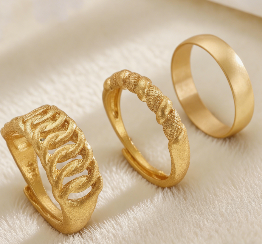 Gold-Plated Interlocking Ring for Women
