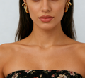 C-Shaped Hoop Ear Cuffs with Spiral & Teardrop Design
