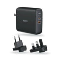 3-in-1 AUKEY Combo 5000mAh Portable Charger Travel Plugs US EU UK