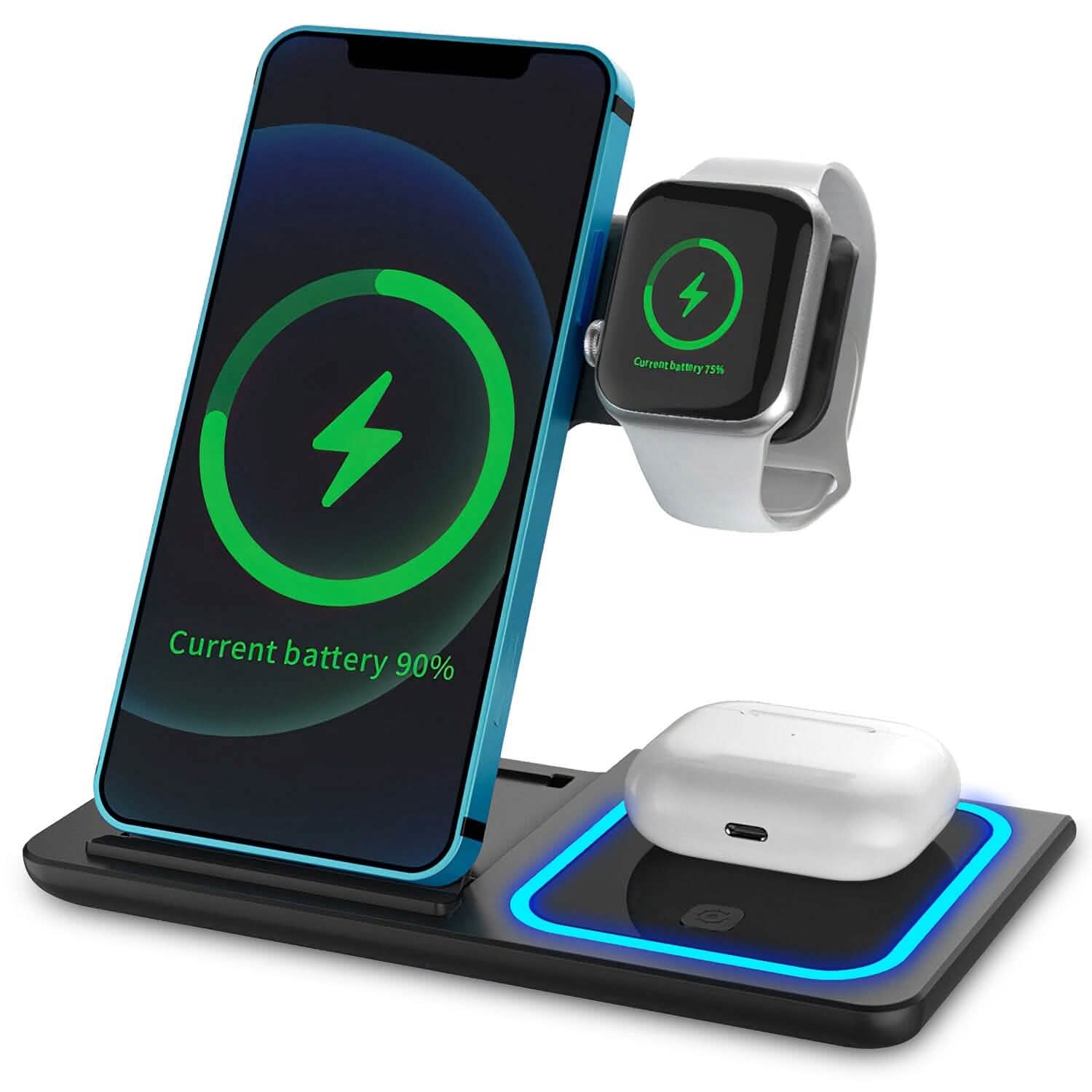 3-in-1 Wireless Fast Charging Station Dock Foldable
