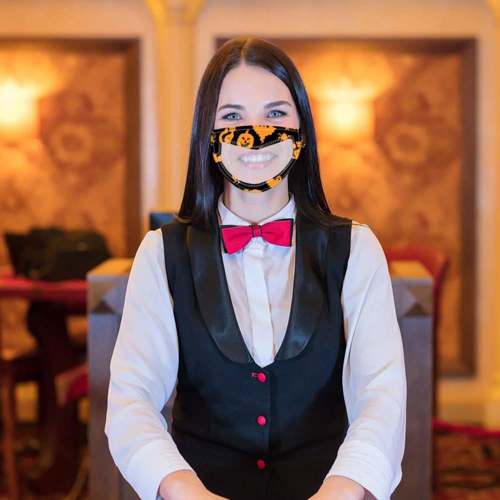 3-Pack: Halloween Edition Smile Communicator Clear Mouth Face Mask
