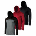 3-Pack: Men's Moisture Wicking Active Athletic Pullover Hoodies