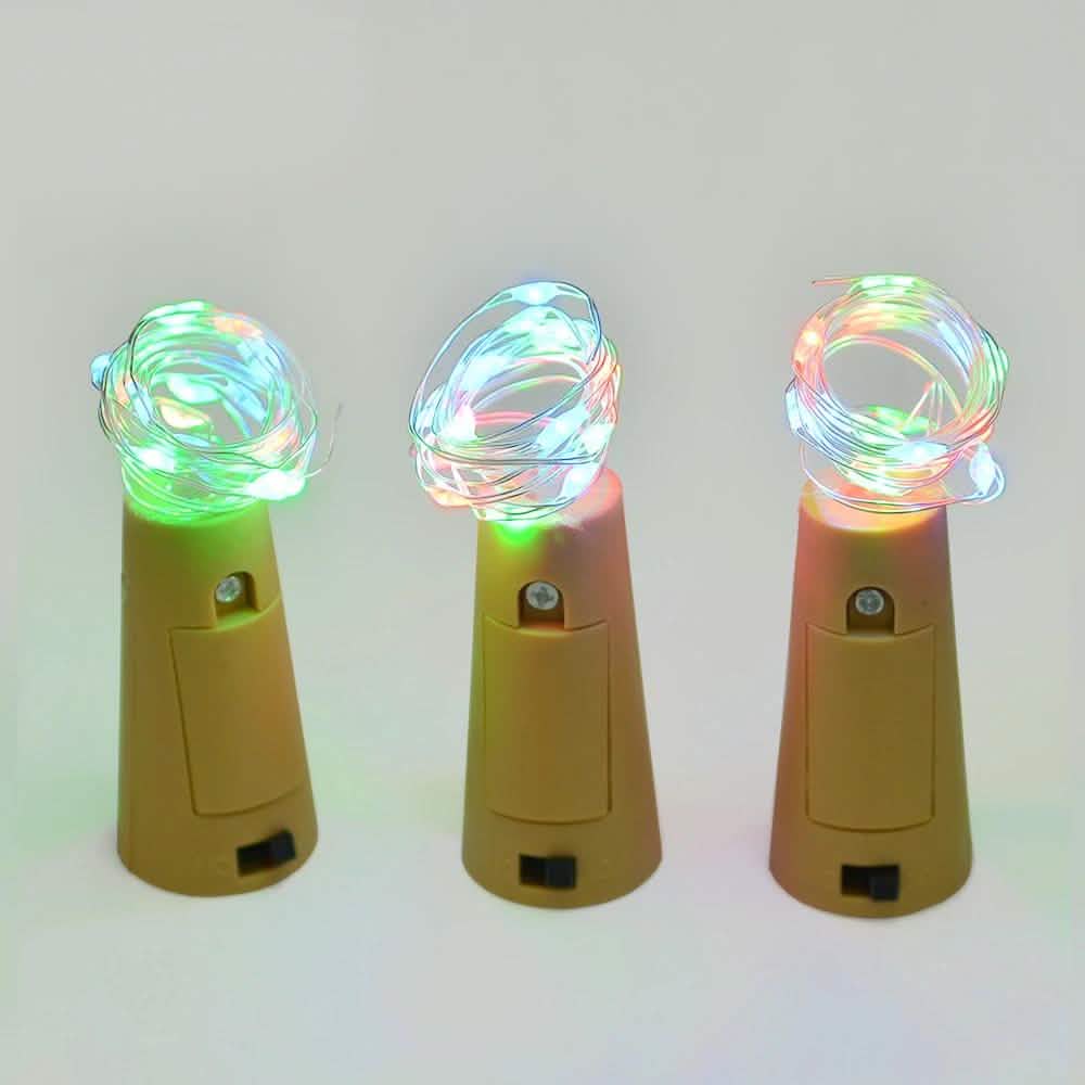 3-Pack: Wine Bottle Cork Copper LED Light Strips Rope Lamp Kit DIY Colorful