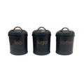 3-Piece: Metal and Copper Coffee Tea Sugar Canister Set